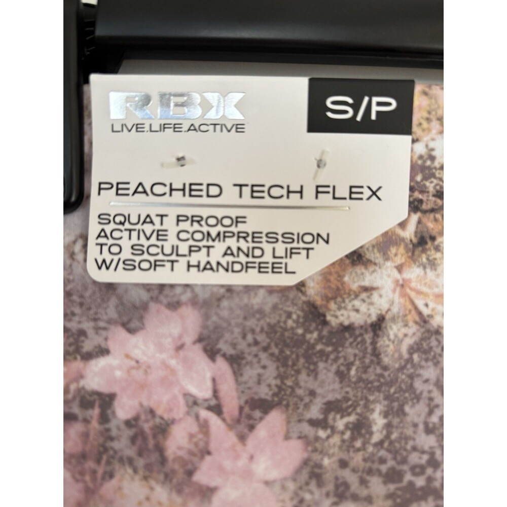 RBX Active High Waist Leggings Size Small Peach Tech Flex Workout Pants Capri - Picture 5 of 6